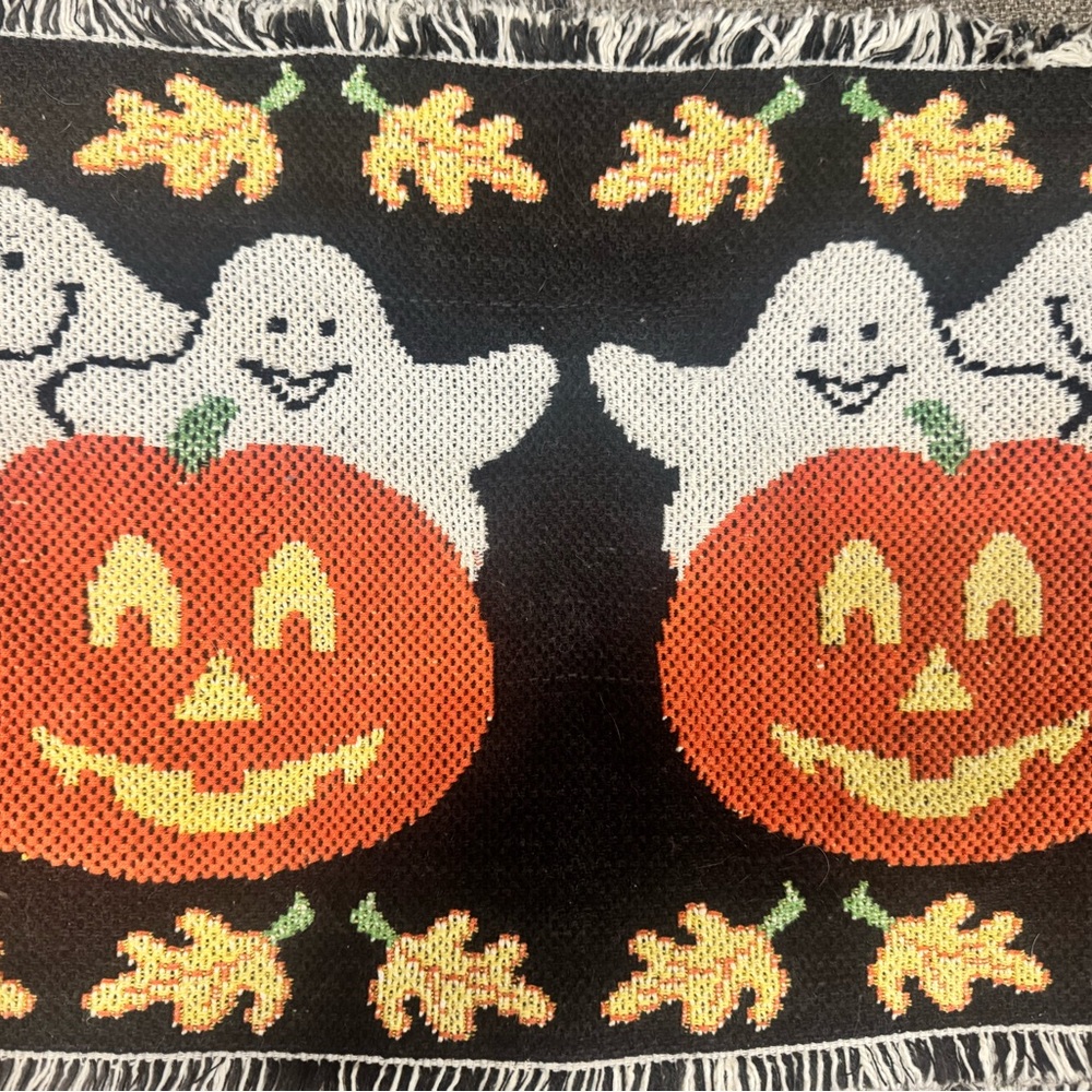 Vintage placemats Halloween Ghost and Pumpkin Tapestry
